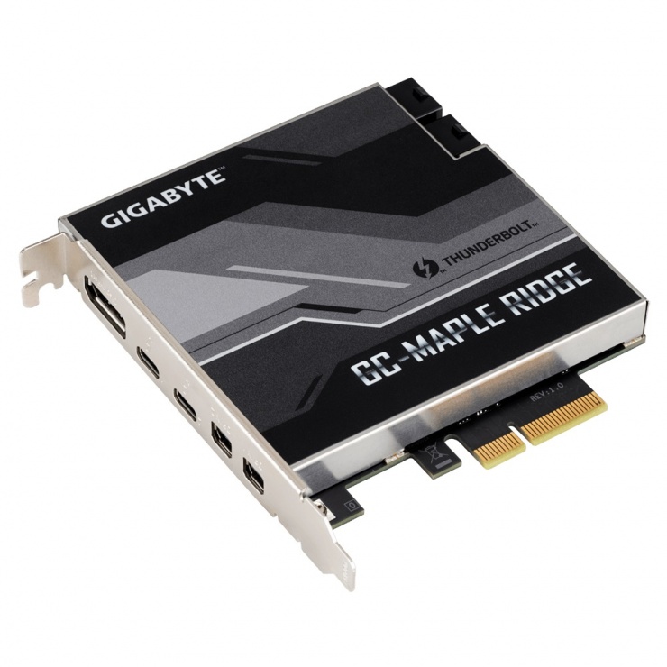 Imagine PCI Express la 1 x Displayport/2 x Thunderbolt4 (USB 3.2 Gen 2-C)/ 2 x Mini Displayport, Gigabyte MAPLE RIDGE